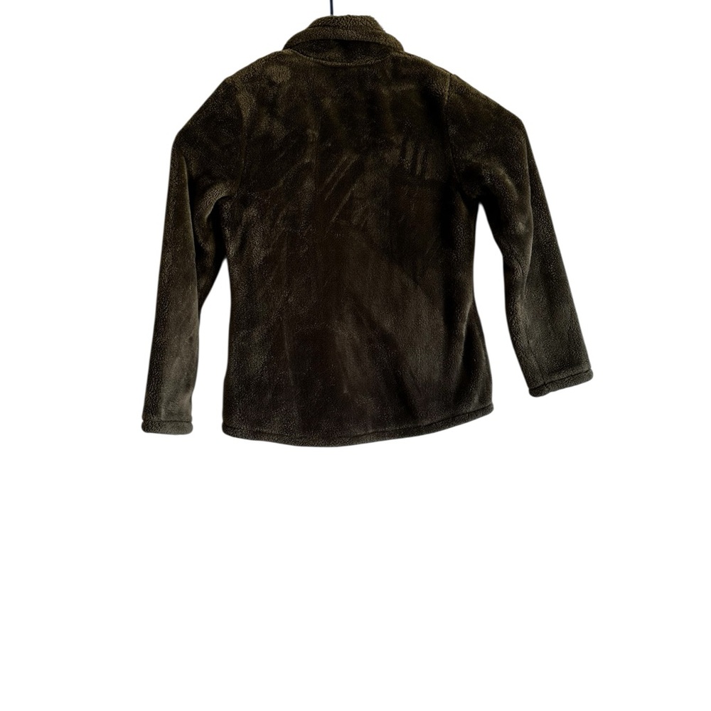 32Heat Jacket Dark Green Woman’s Full Zip Fleece Faux Fur - Picture 2 of 13